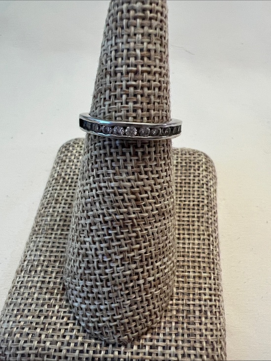 Jewelry - Sterling Silver Channel-Set cz Eternity Band - Silver